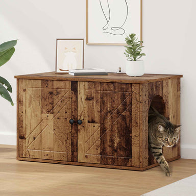 Kattenhuis Oudhout 85 x 55 x 50,5 cm Bewerkt hout