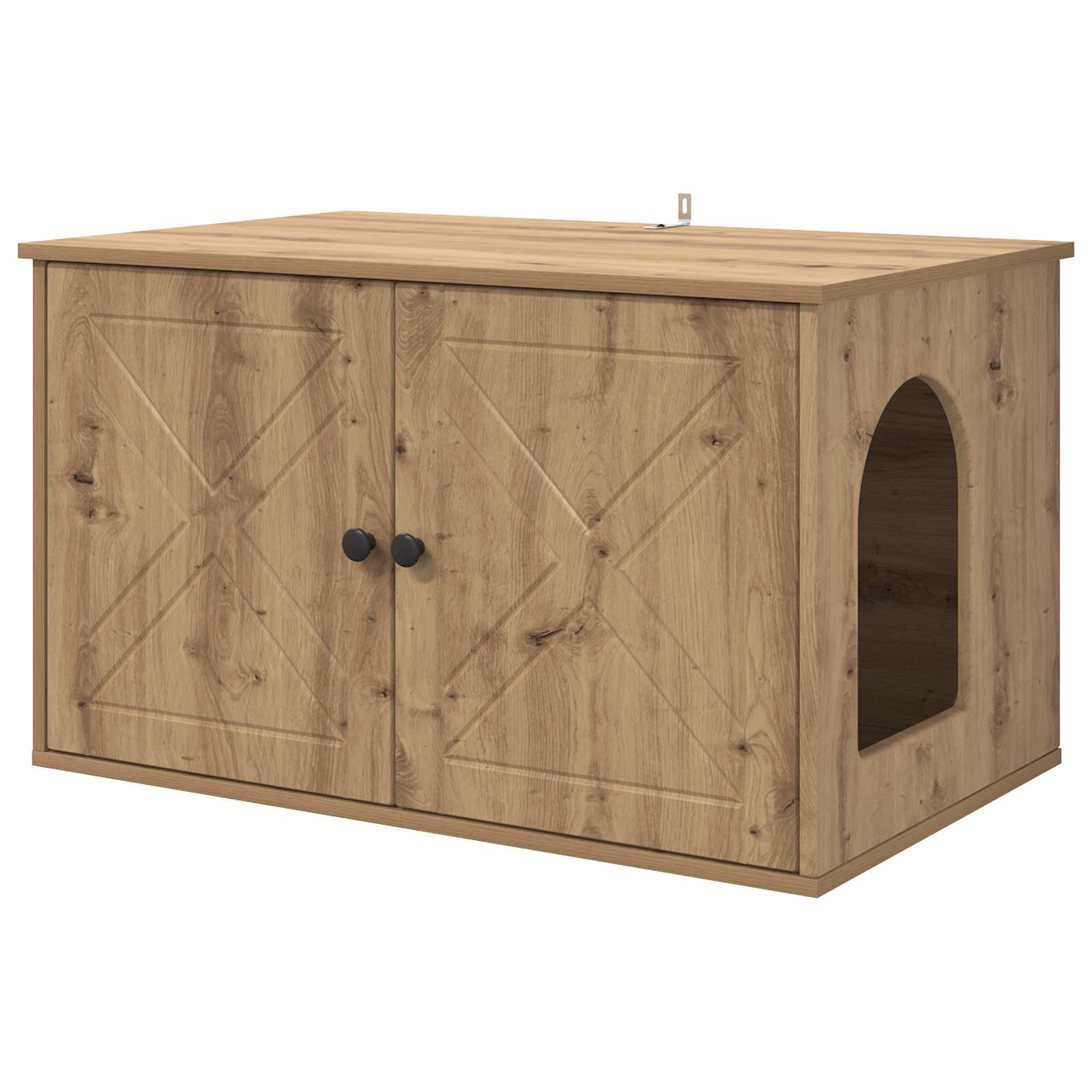 Kattenhuis Ambachtelijk eiken 85 x 55 x 50,5 cm Bewerkt hout