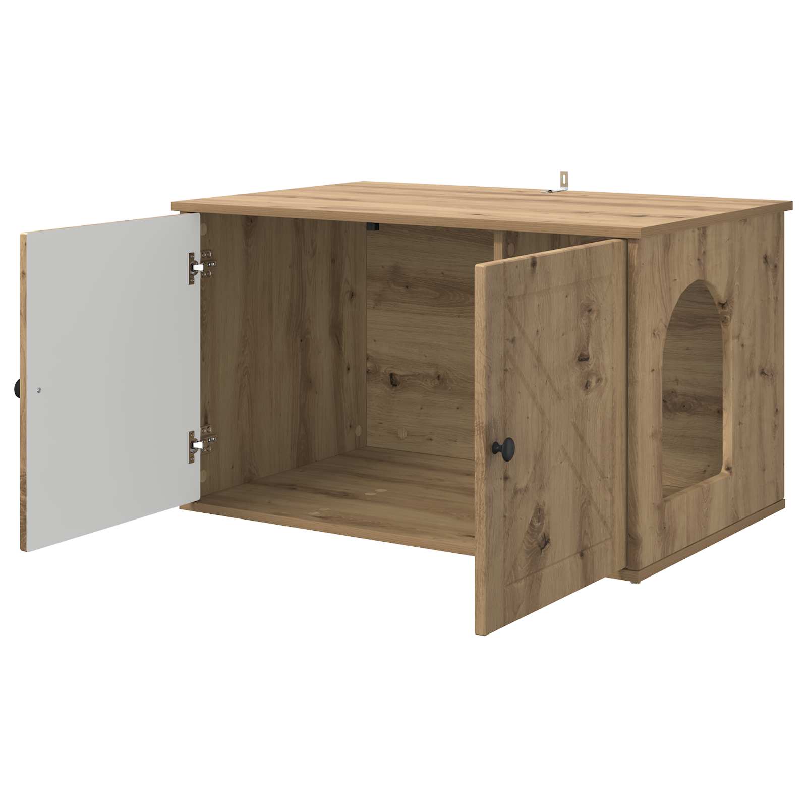 Kattenhuis Ambachtelijk eiken 85 x 55 x 50,5 cm Bewerkt hout