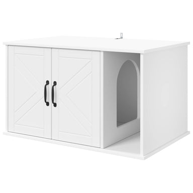 Kattenhuis Wit 85 x 55 x 50,5 cm Bewerkt hout