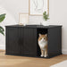 Kattenhuis Zwart 85 x 55 x 50,5 cm Bewerkt hout