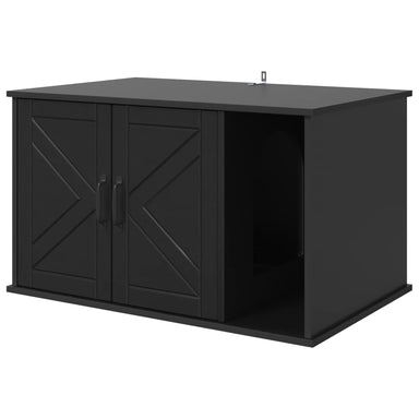 Kattenhuis Zwart 85 x 55 x 50,5 cm Bewerkt hout