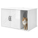 Kattenhuis Glanzend Wit 85 x 55 x 50,5 cm Bewerkt hout