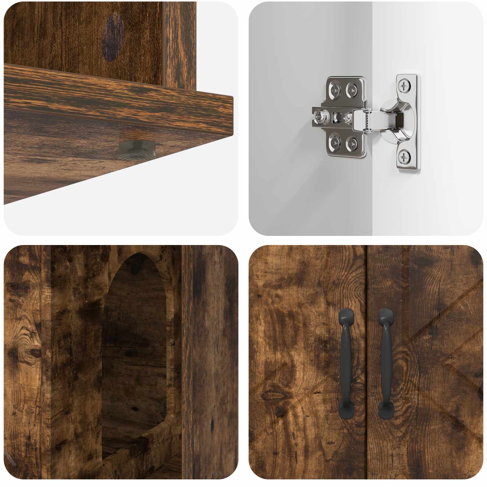 Kattenhuis Gerookt eiken 85 x 55 x 50,5 cm Bewerkt hout