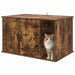 Kattenhuis Gerookt eiken 85 x 55 x 50,5 cm Bewerkt hout