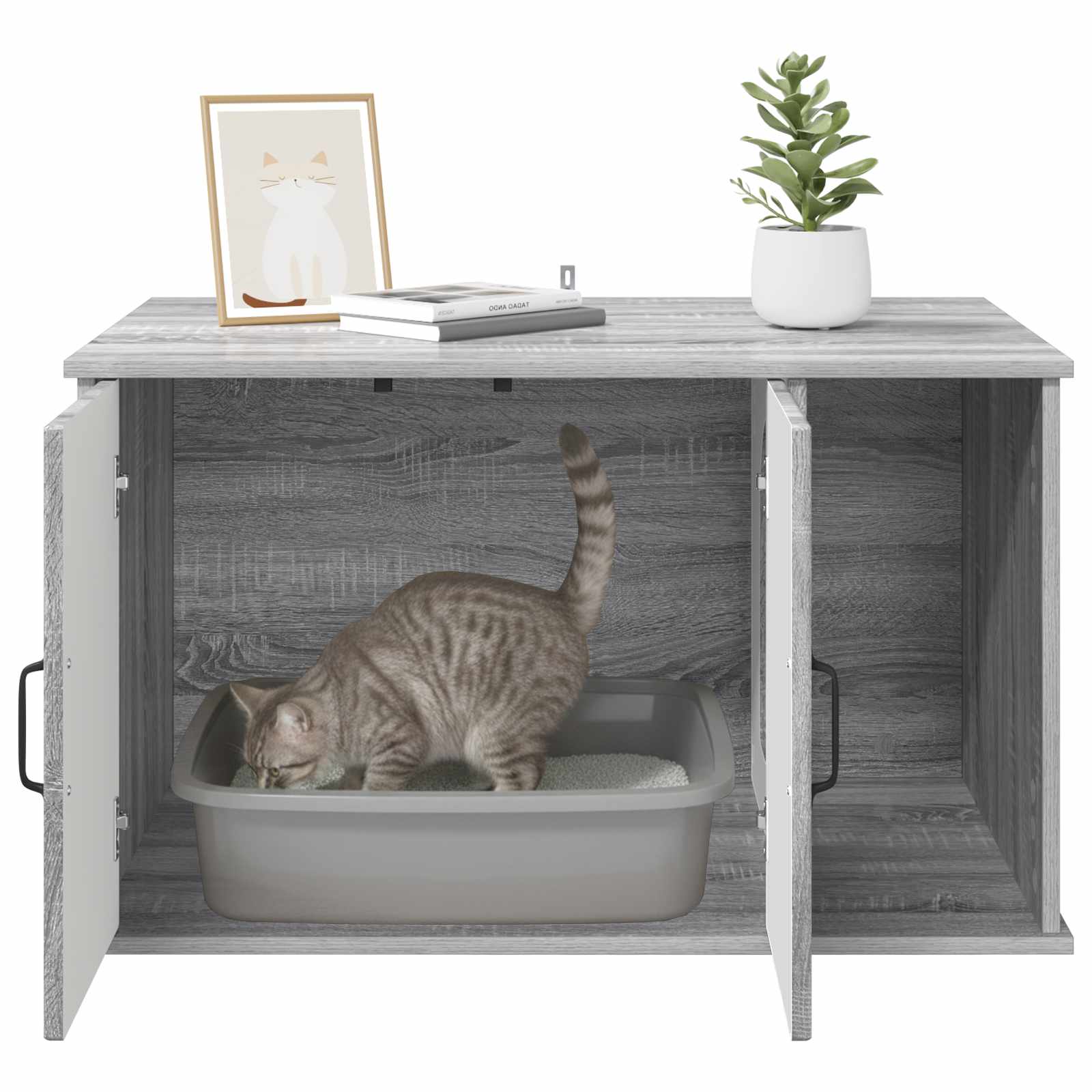 Kattenhuis Grijs Sonoma 85 x 55 x 50,5 cm Bewerkt hout