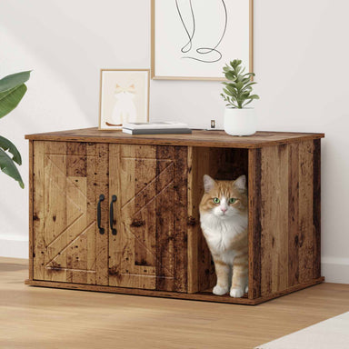 Kattenhuis Oudhout 85 x 55 x 50,5 cm Bewerkt hout