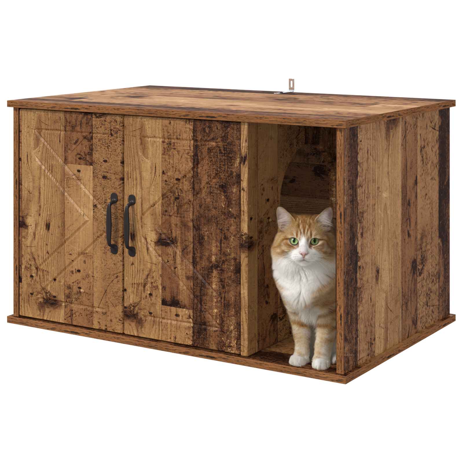 Kattenhuis Oudhout 85 x 55 x 50,5 cm Bewerkt hout