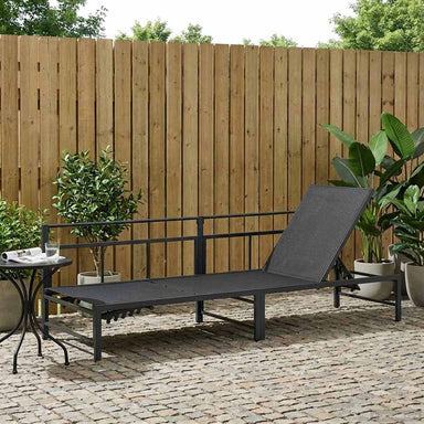 Ligstoel Zwart 200 x 62 x 59,5 cm Textileen