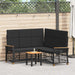 Tuin ligbankset Zwart 164 x 164 x 112 cm Poly Rattan en Staal