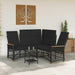 Tuin ligbankset Zwart 164 x 164 x 112 cm Poly Rattan en Staal