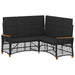 Tuin ligbankset Zwart 164 x 164 x 112 cm Poly Rattan en Staal