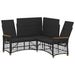 Tuin ligbankset Zwart 164 x 164 x 112 cm Poly Rattan en Staal