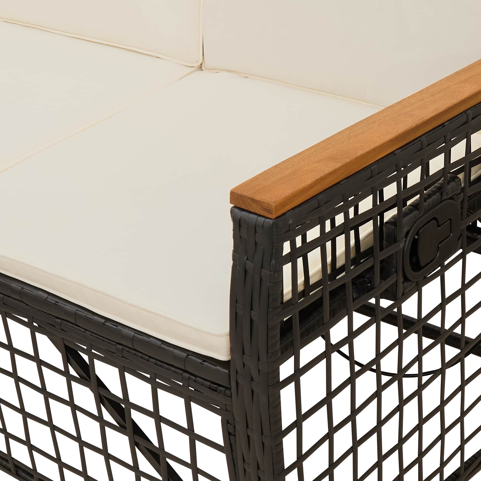 Tuin ligbankset Zwart en Cream Wit 164 x 164 x 112 cm