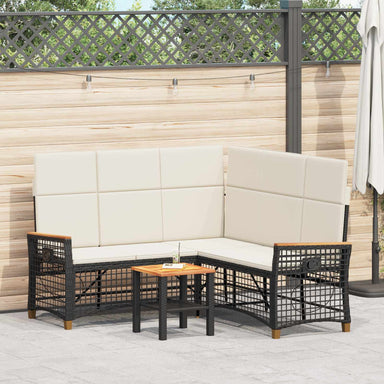 Tuin ligbankset Zwart en Cream Wit 164 x 164 x 112 cm
