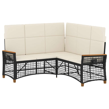 Tuin ligbankset Zwart en Cream Wit 164 x 164 x 112 cm