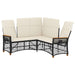 Tuin ligbankset Zwart en Cream Wit 164 x 164 x 112 cm