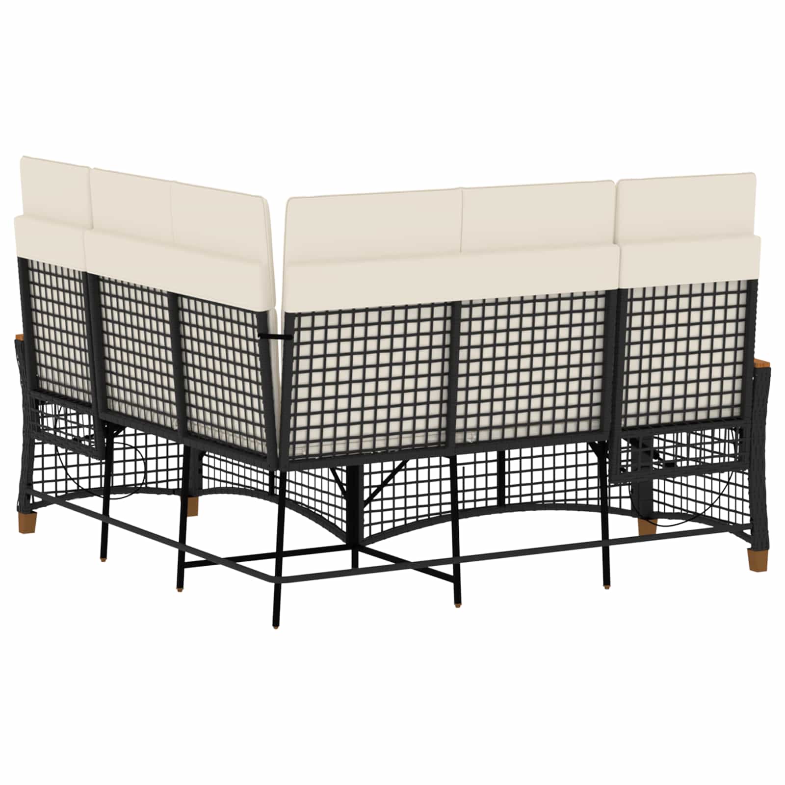 Tuin ligbankset Zwart en Cream Wit 164 x 164 x 112 cm