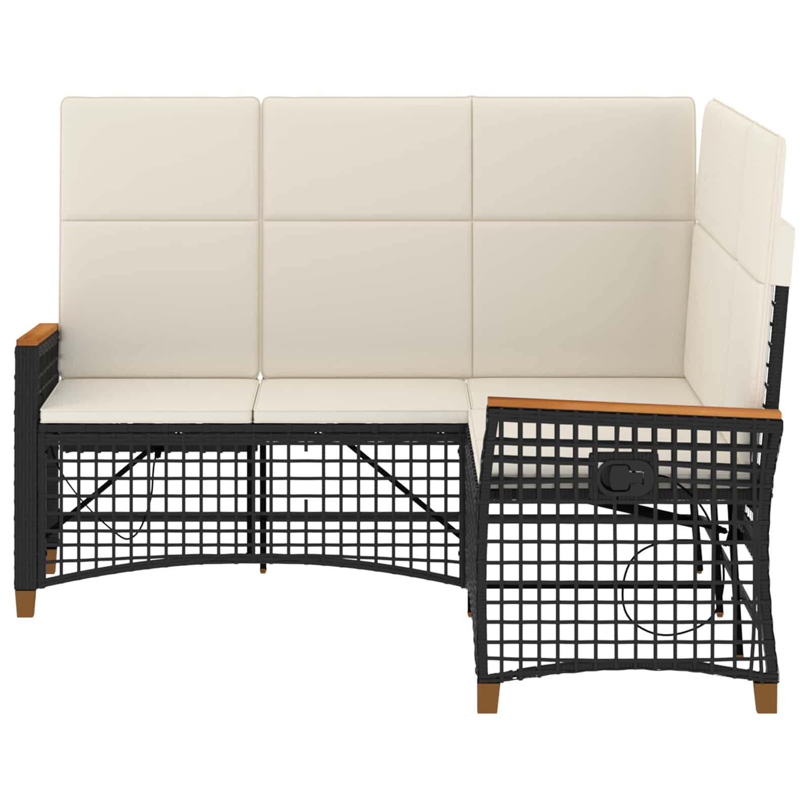 Tuin ligbankset Zwart en Cream Wit 164 x 164 x 112 cm