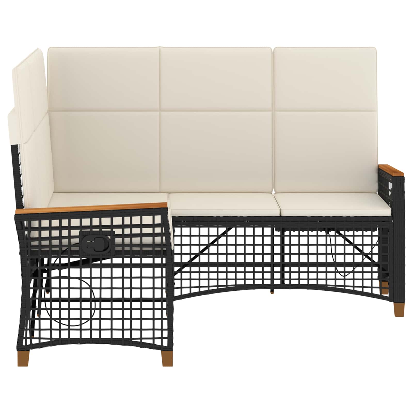 Tuin ligbankset Zwart en Cream Wit 164 x 164 x 112 cm