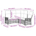 Tuin ligbankset Zwart en Cream Wit 164 x 164 x 112 cm