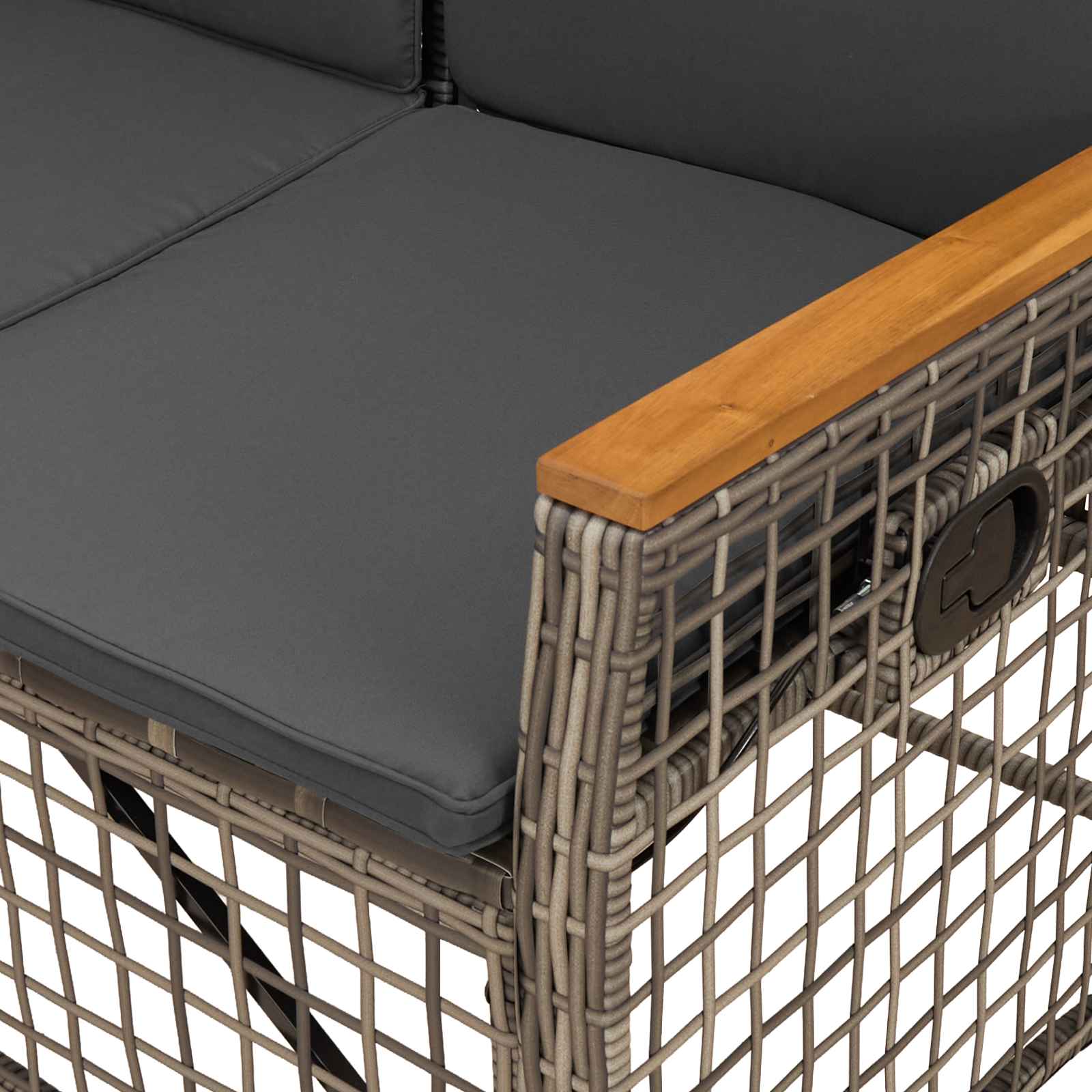 Tuin ligbankset Grijs en Donkergrijs 164 x 164 x 112 cm