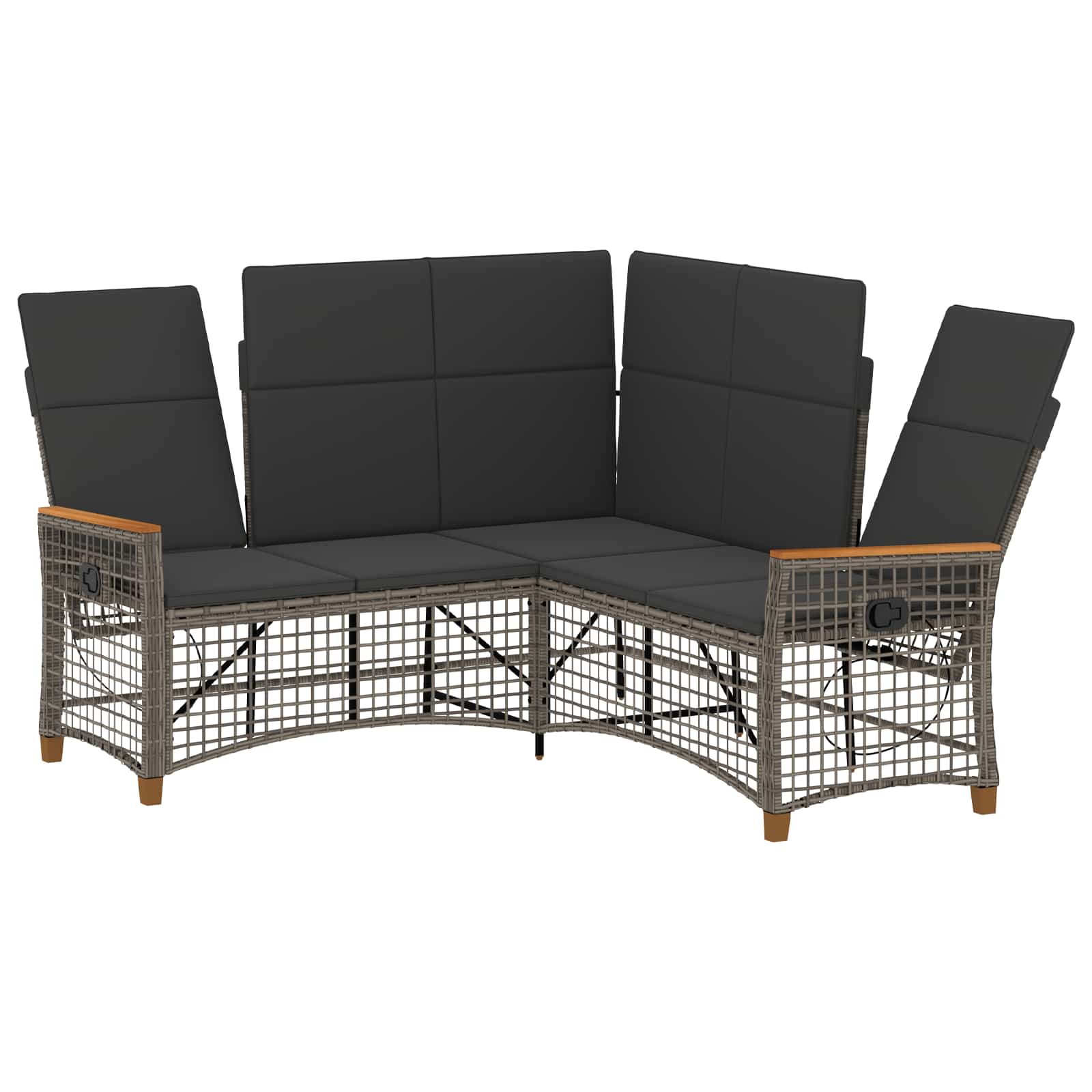 Tuin ligbankset Grijs en Donkergrijs 164 x 164 x 112 cm
