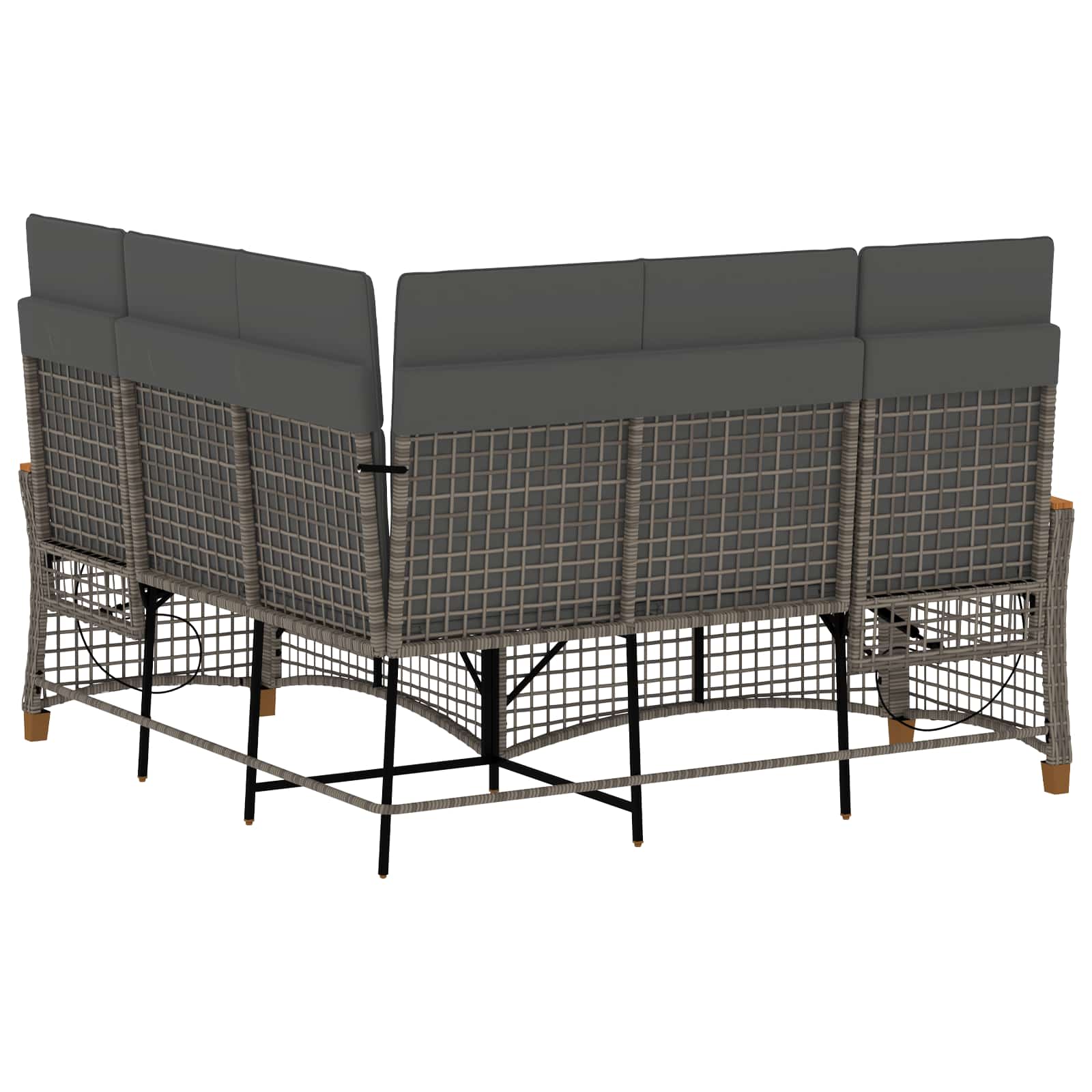 Tuin ligbankset Grijs en Donkergrijs 164 x 164 x 112 cm