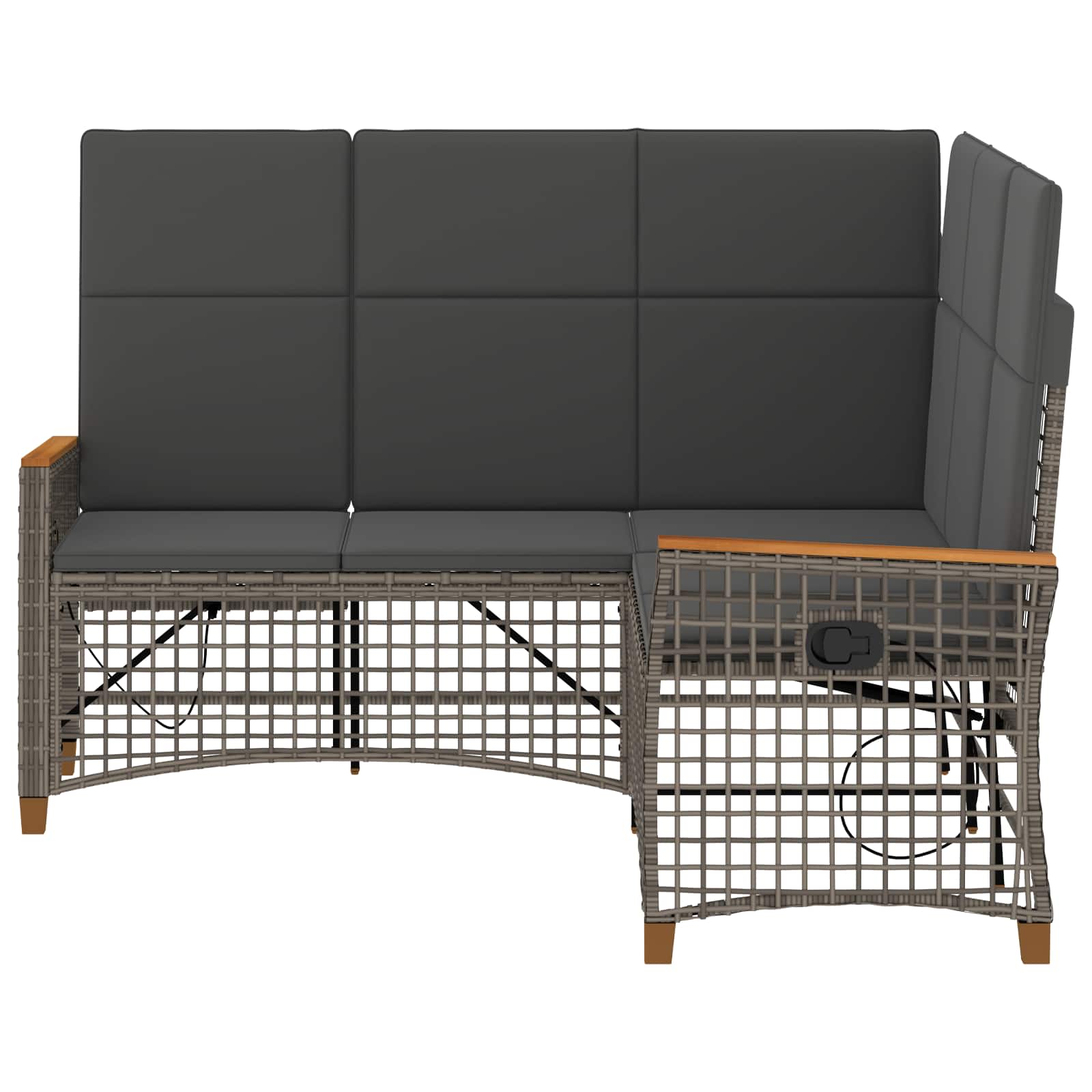 Tuin ligbankset Grijs en Donkergrijs 164 x 164 x 112 cm
