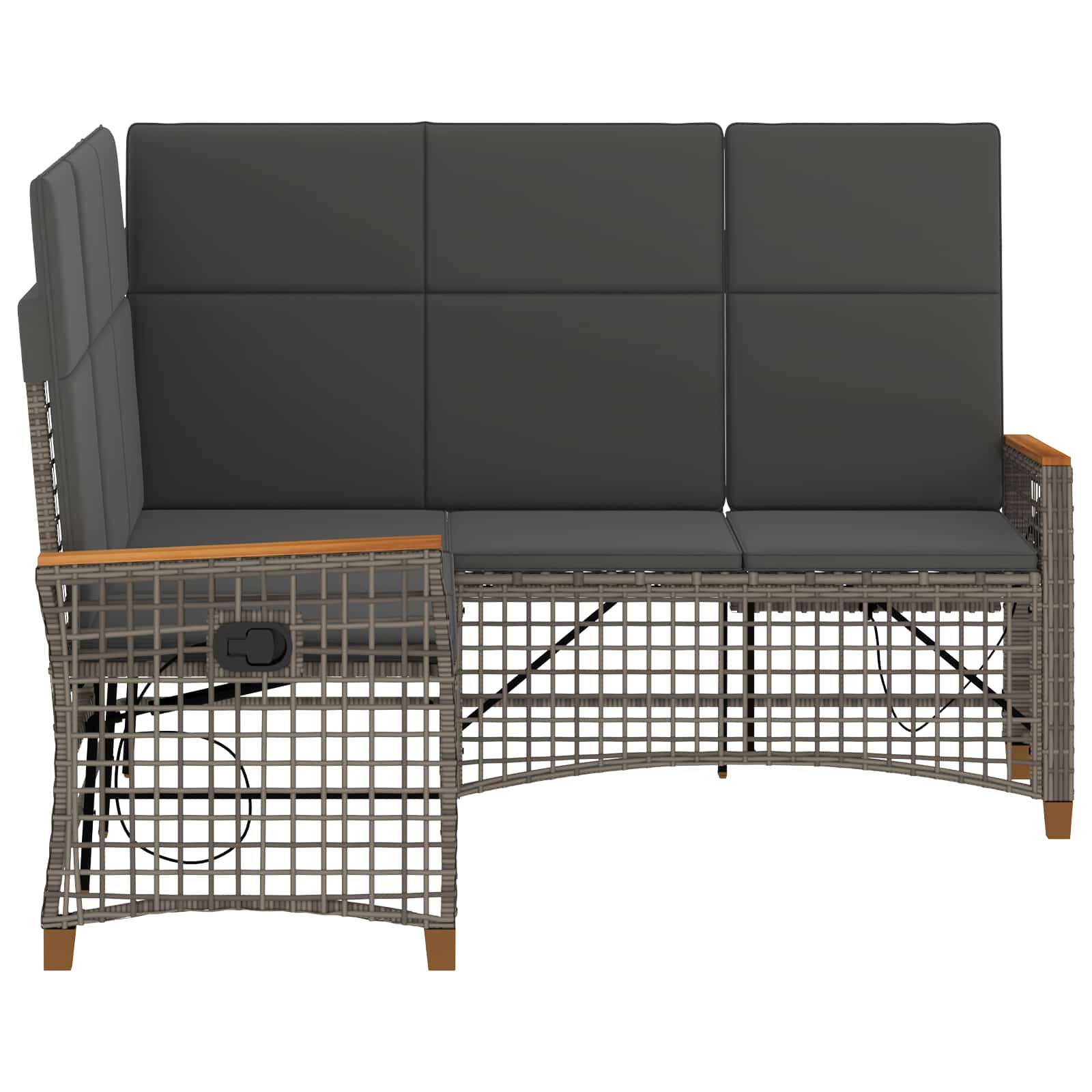 Tuin ligbankset Grijs en Donkergrijs 164 x 164 x 112 cm