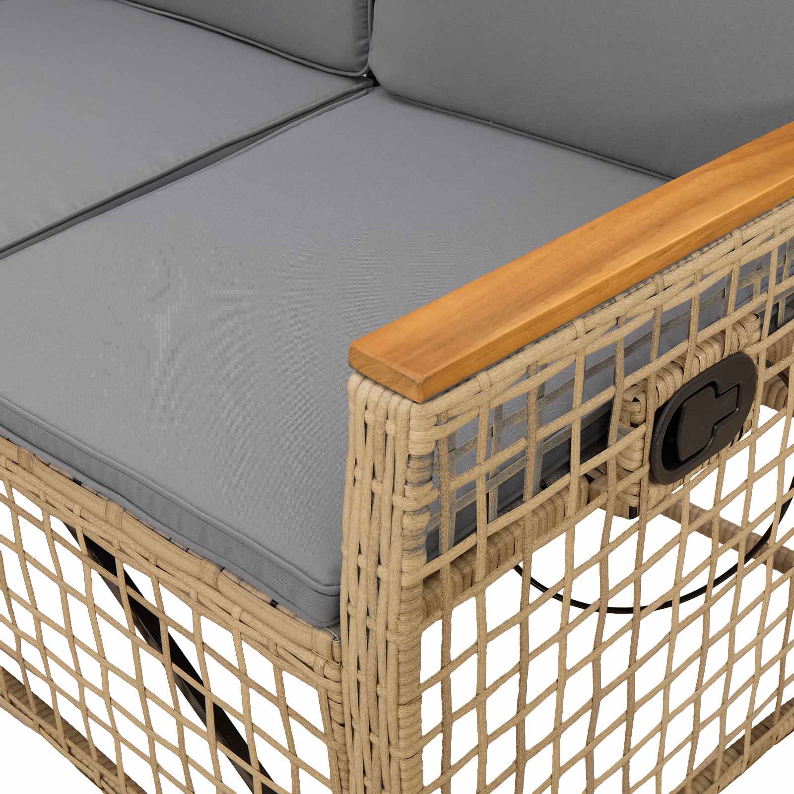 Tuin ligbankset Beige en Licht Grijs 164 x 164 x 112 cm