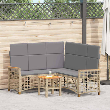 Tuin ligbankset Beige en Licht Grijs 164 x 164 x 112 cm