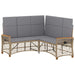 Tuin ligbankset Beige en Licht Grijs 164 x 164 x 112 cm