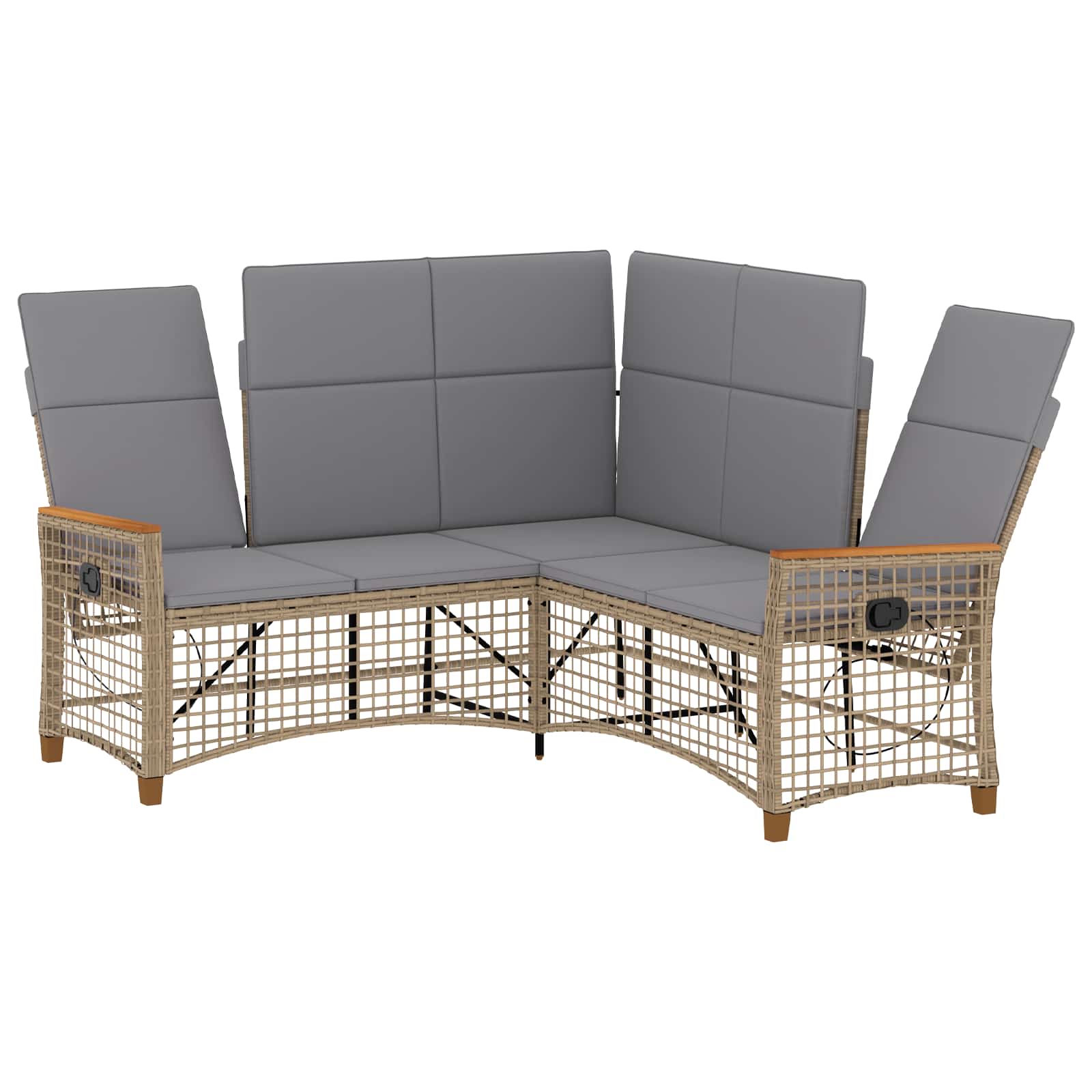 Tuin ligbankset Beige en Licht Grijs 164 x 164 x 112 cm