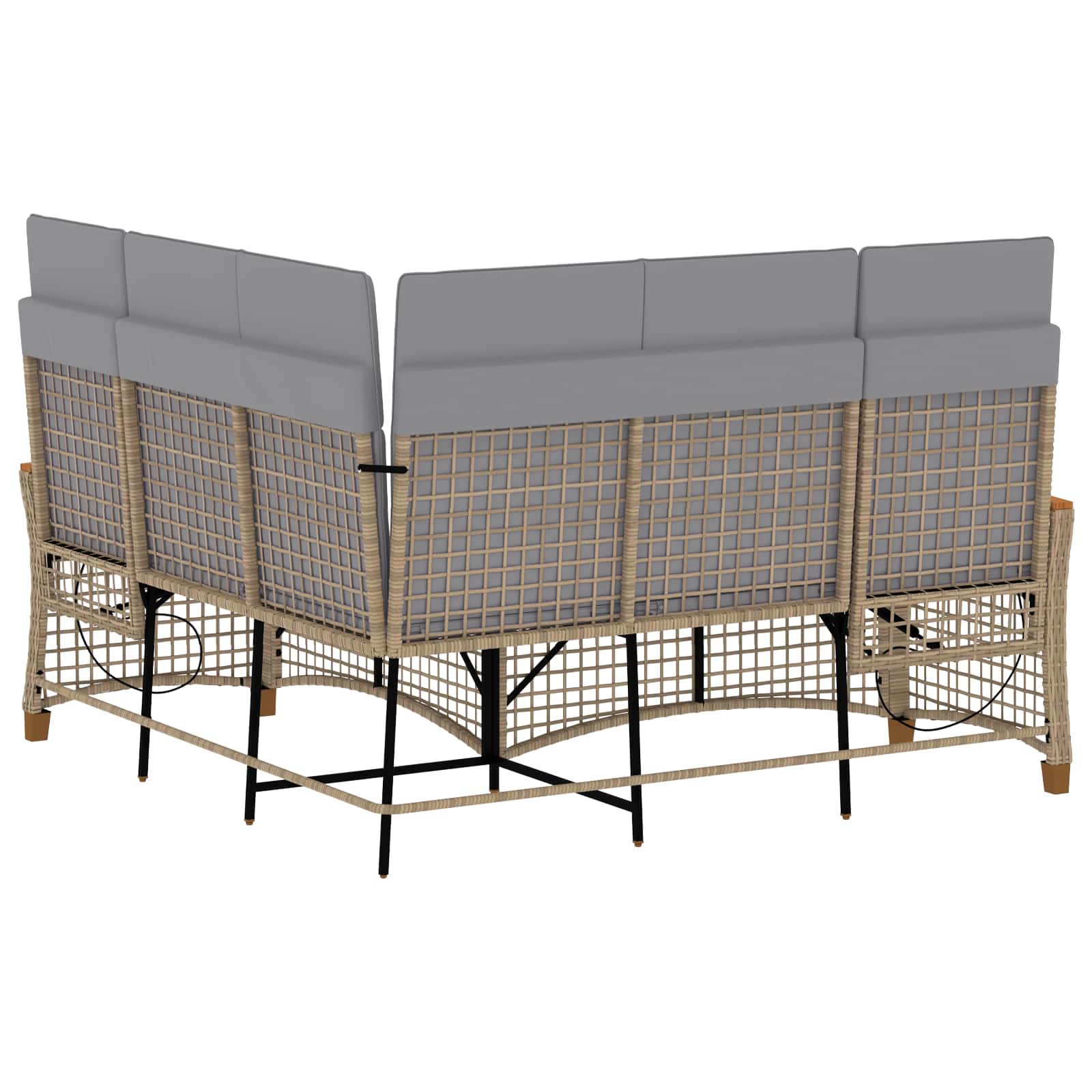 Tuin ligbankset Beige en Licht Grijs 164 x 164 x 112 cm