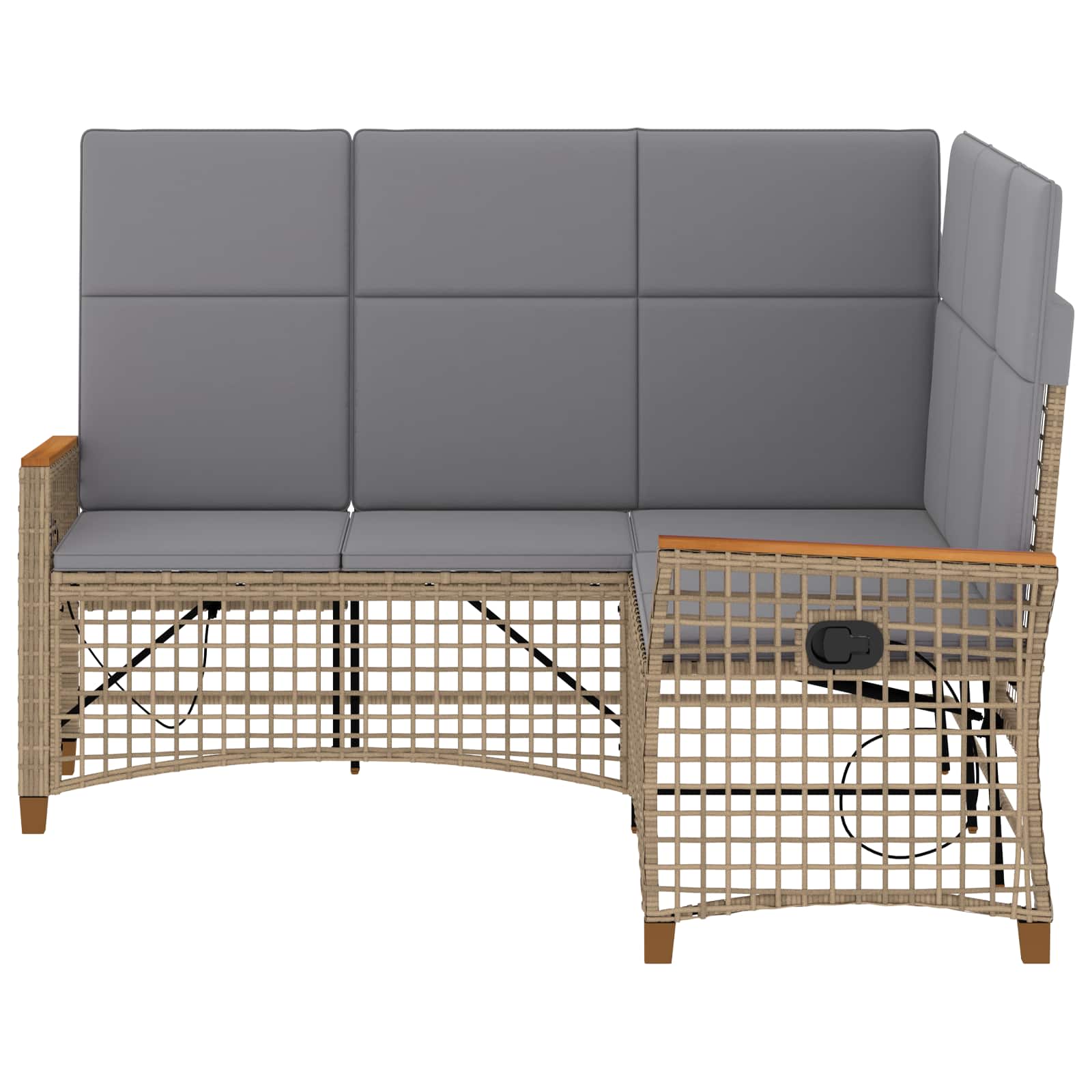 Tuin ligbankset Beige en Licht Grijs 164 x 164 x 112 cm
