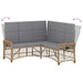 Tuin ligbankset Beige en Licht Grijs 164 x 164 x 112 cm