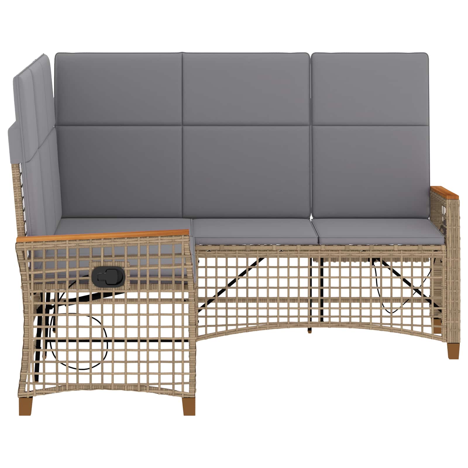 Tuin ligbankset Beige en Licht Grijs 164 x 164 x 112 cm