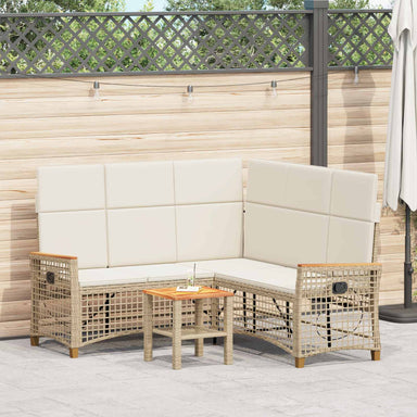 Tuin ligbankset Beige en Crème Wit 164 x 164 x 112 cm