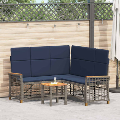Tuin ligbankset Grijs en Marineblauw 164 x 164 x 112 cm