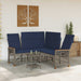 Tuin ligbankset Grijs en Marineblauw 164 x 164 x 112 cm