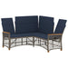 Tuin ligbankset Grijs en Marineblauw 164 x 164 x 112 cm