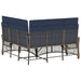 Tuin ligbankset Grijs en Marineblauw 164 x 164 x 112 cm
