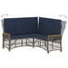 Tuin ligbankset Grijs en Marineblauw 164 x 164 x 112 cm