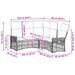 Tuin ligbankset Grijs en Marineblauw 164 x 164 x 112 cm