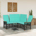 Tuin ligbankset Zwart en Turquoise 164 x 164 x 112 cm