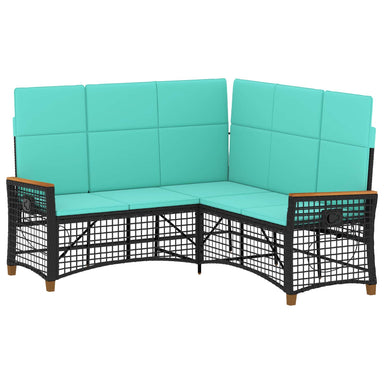 Tuin ligbankset Zwart en Turquoise 164 x 164 x 112 cm