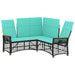 Tuin ligbankset Zwart en Turquoise 164 x 164 x 112 cm