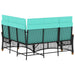 Tuin ligbankset Zwart en Turquoise 164 x 164 x 112 cm