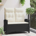 Tuinbank Zwart en Crème 105 x 60 x 112 cm Staal en Polyester